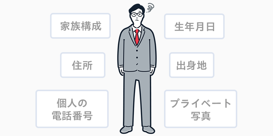 プライベート情報の公開なし